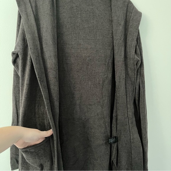 Barefoot Dreams Cozychic Ultra Lite Hooded Cardigan Gray Large - Picture 4 of 10